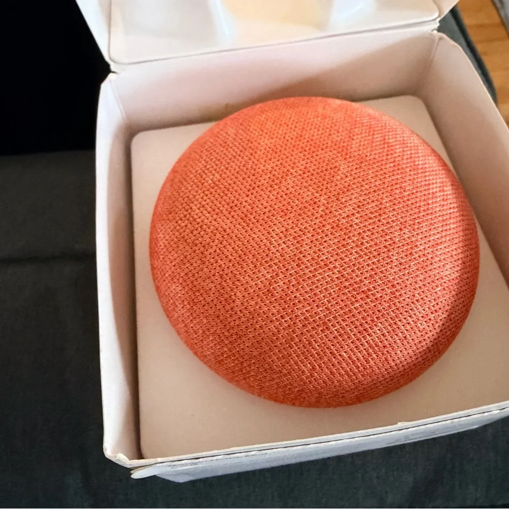 Google Home Mini Coral Voice Speaker fabric top